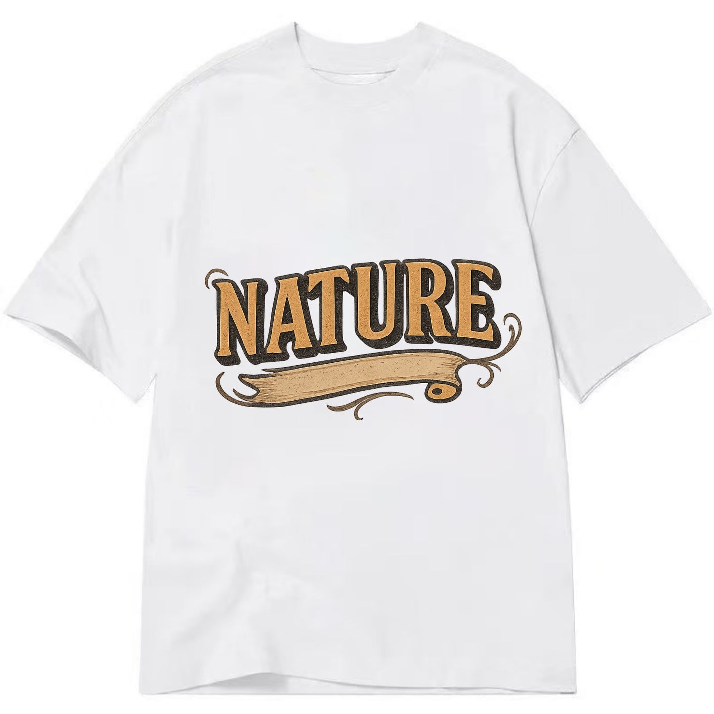 Bold typography design - "NATURE" - natural world, organic - Classic T-shirt - White