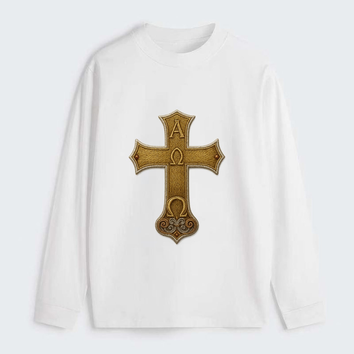 Alpha Omega Cross  - Classic Long Sleeve Shirt - White