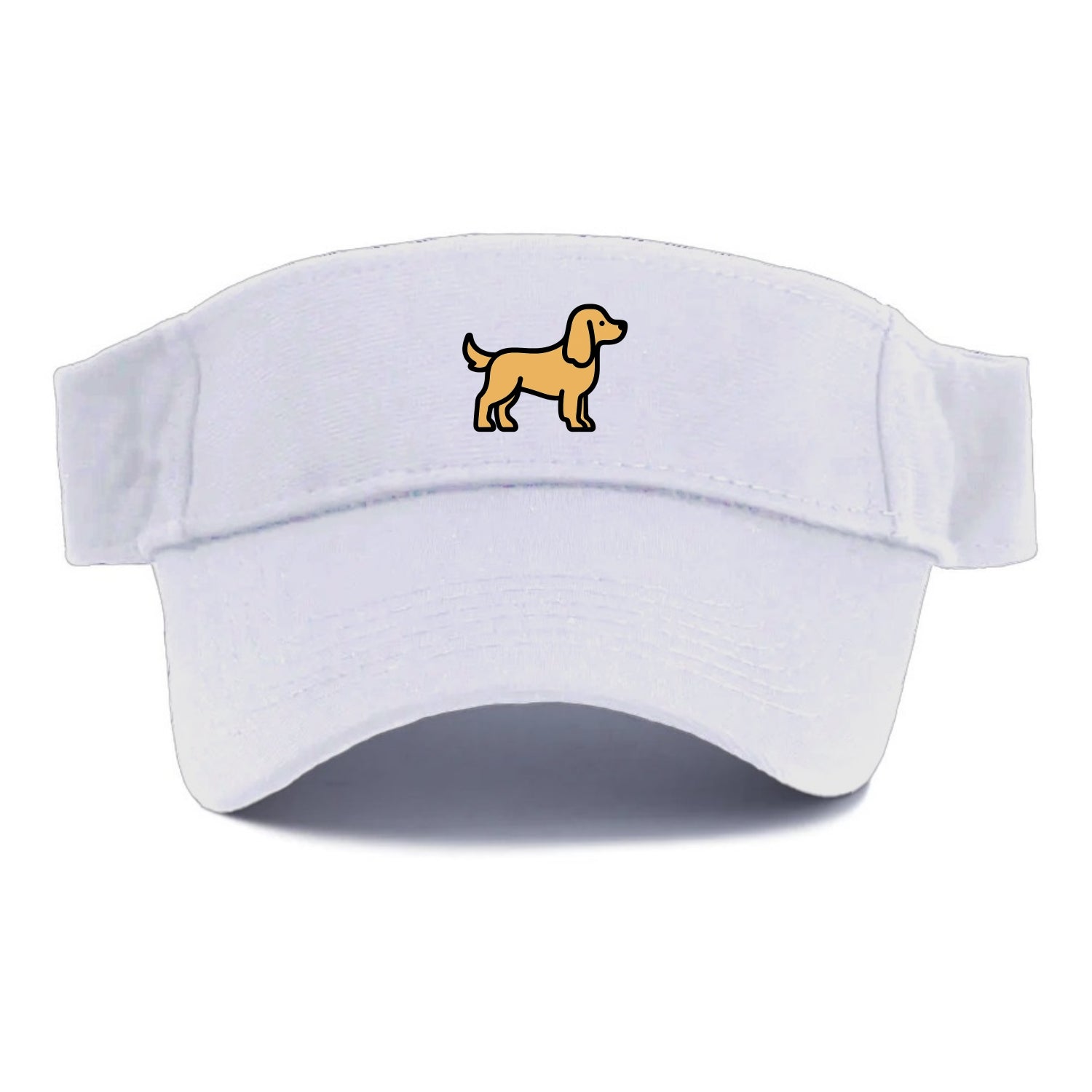Cocker Spaniel - Golden colored flat side profile - Visor - White