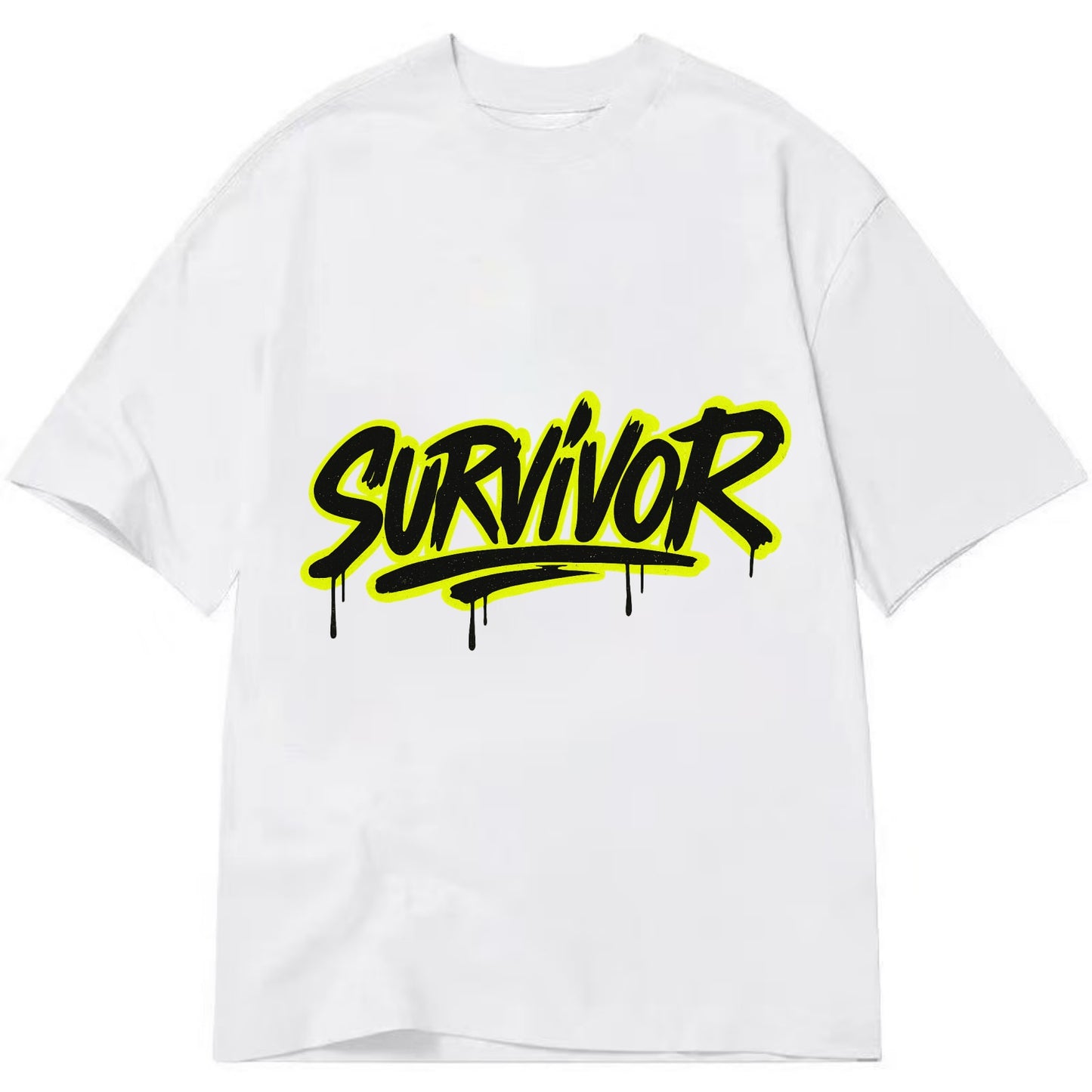 Bold typography design - "SURVIVOR" - overcomer, still standing, made it through - Classic T-shirt - White