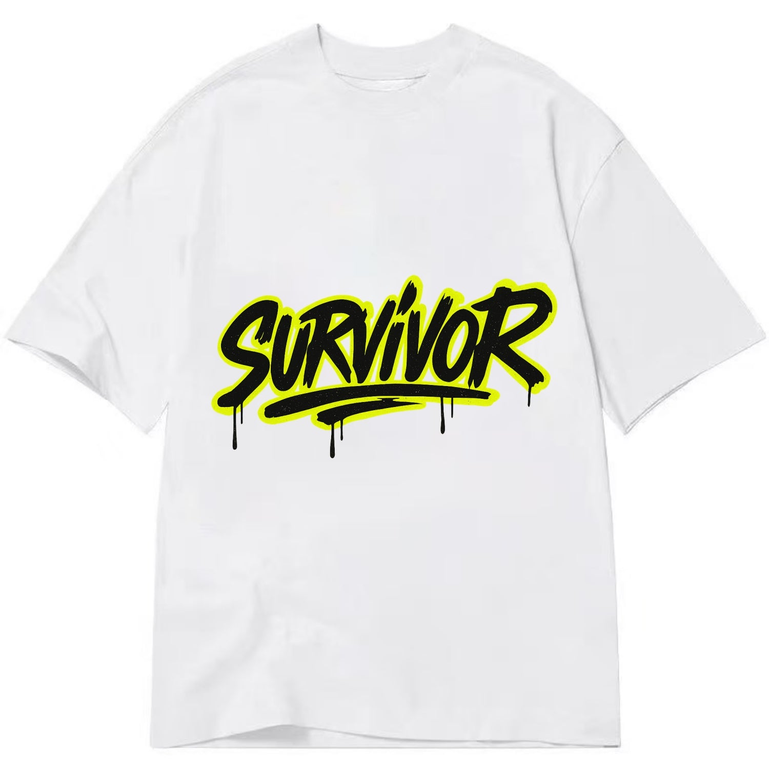 Bold typography design - "SURVIVOR" - overcomer, still standing, made it through - Classic T-shirt - White