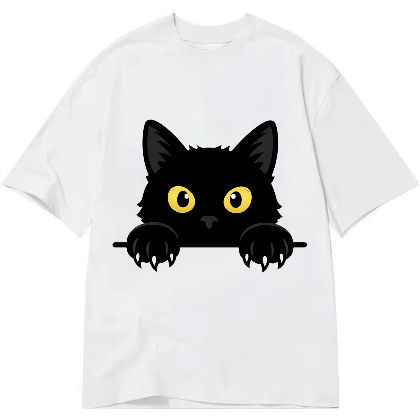 Black Cat  - Classic T-shirt - White