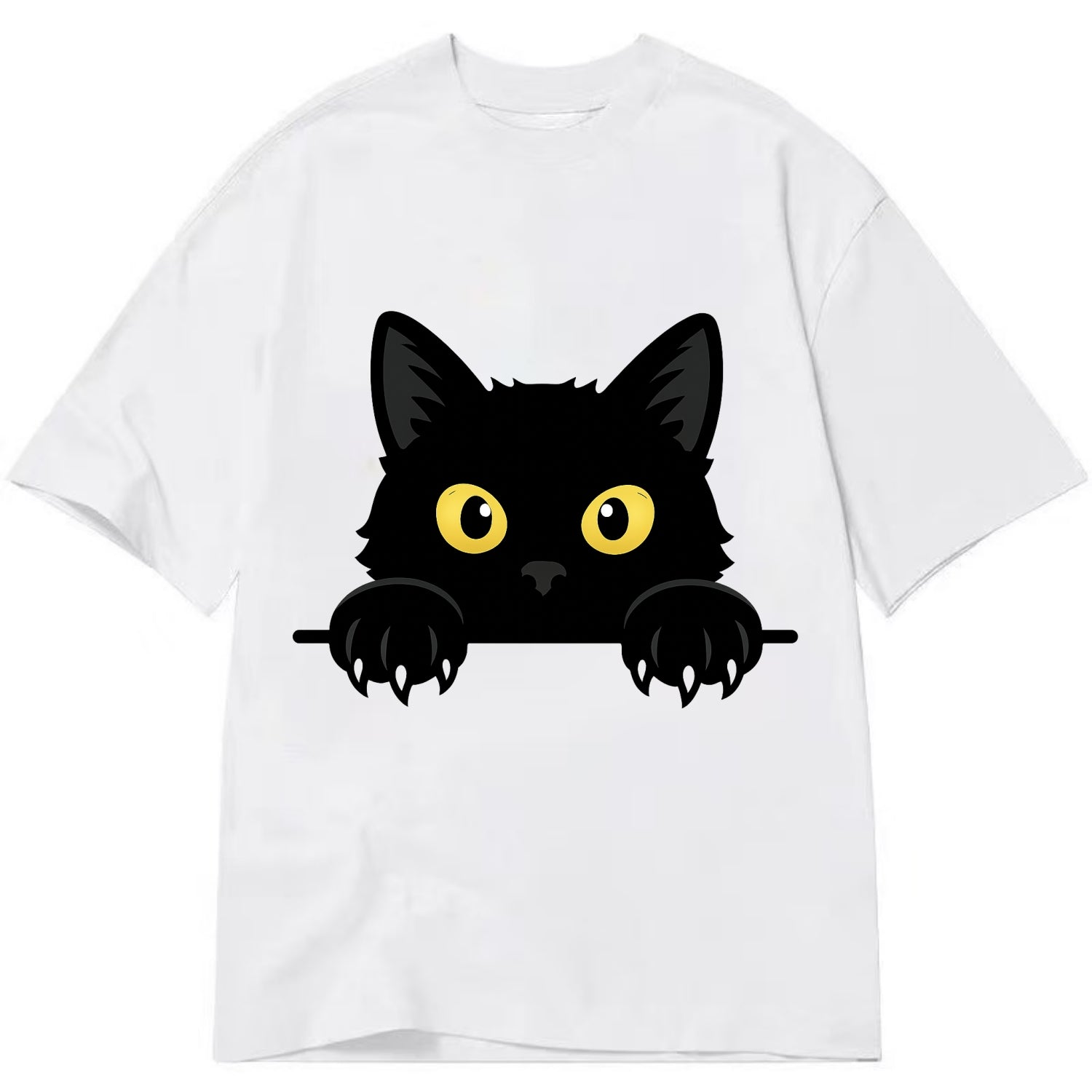 Black Cat  - Classic T-shirt - White