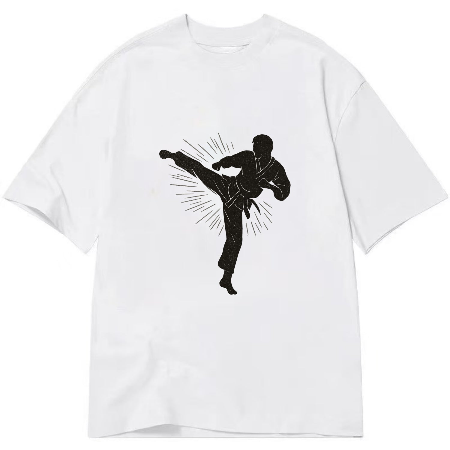 Taekwondo athlete spinning heel kick - Classic T-shirt - White