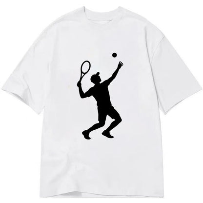 Tennis player serving powerful shot - Classic T-shirt - White