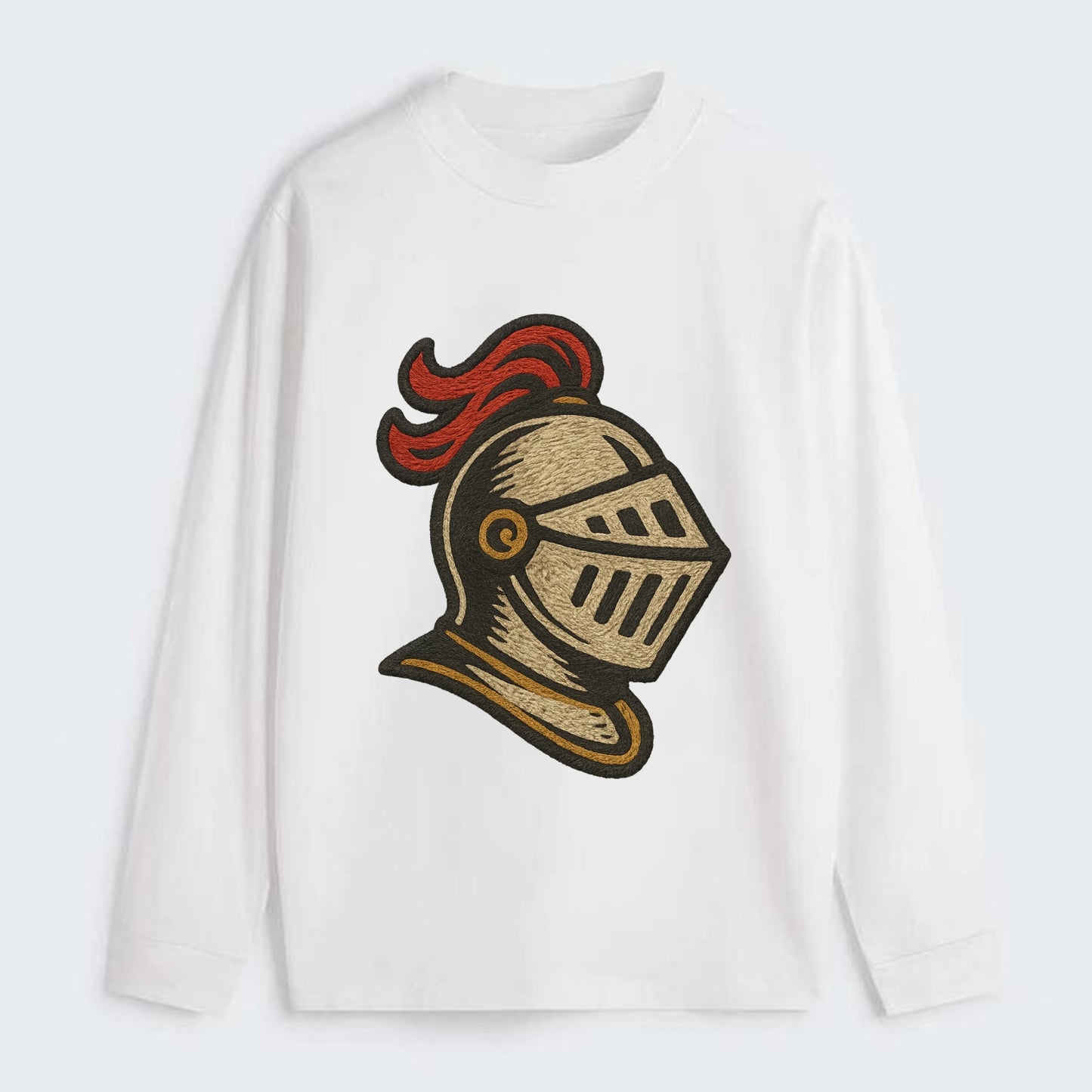 Knight Helmet  - Classic Long Sleeve Shirt - White