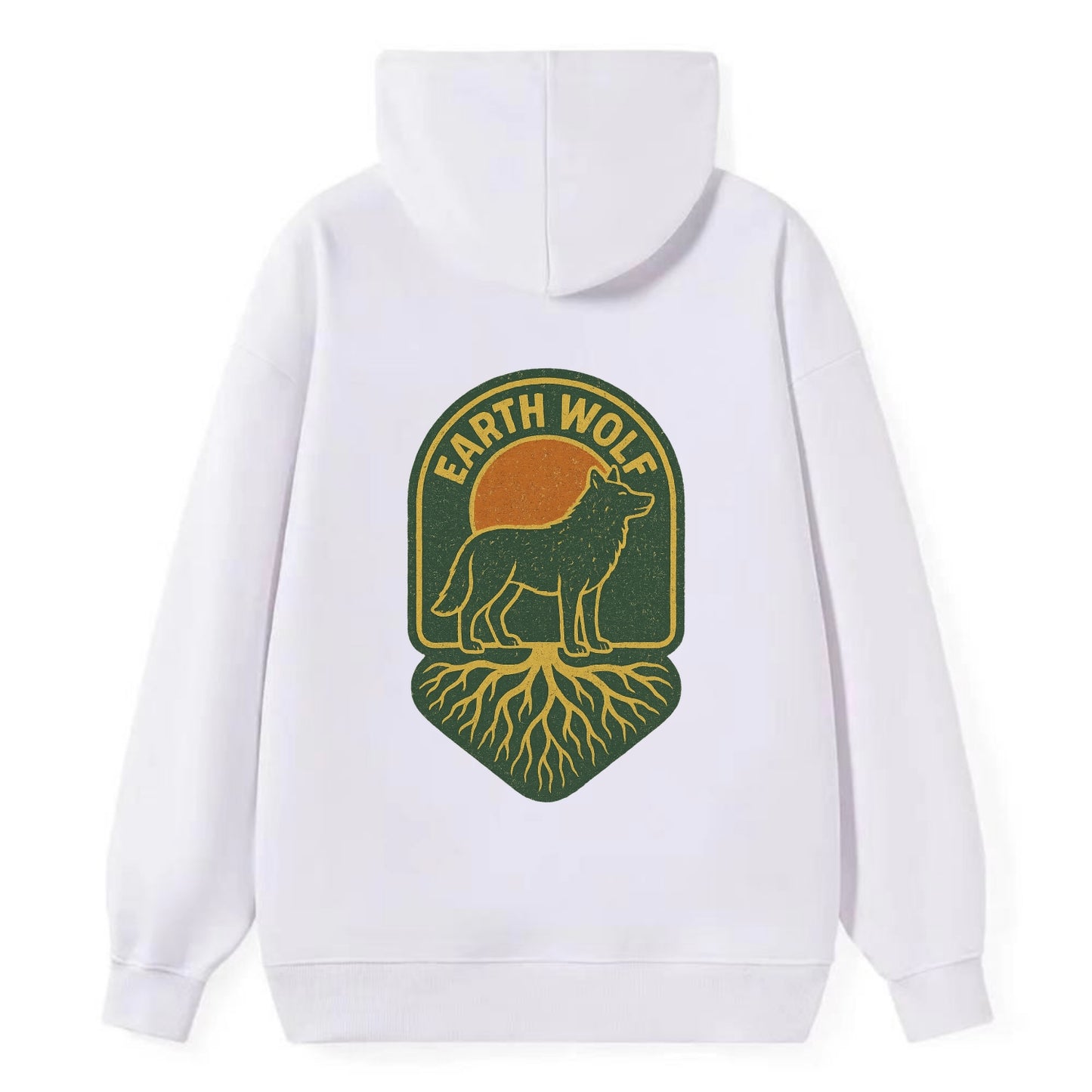 Earth Wolf Roots  - Classic Pullover Hoodie - White