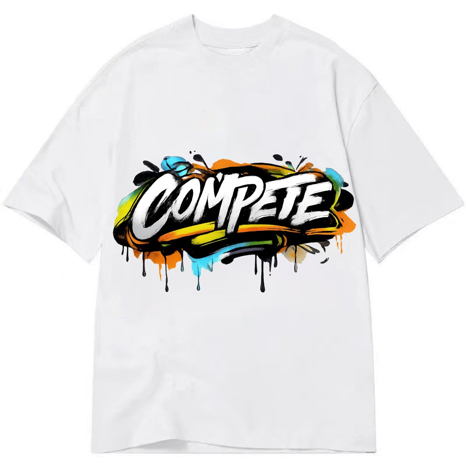 Bold typography design - "COMPETE" - competitive spirit, love the game - Classic T-shirt - White
