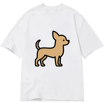 Chihuahua - Tan smooth coat flat side profile - Classic T-shirt - White