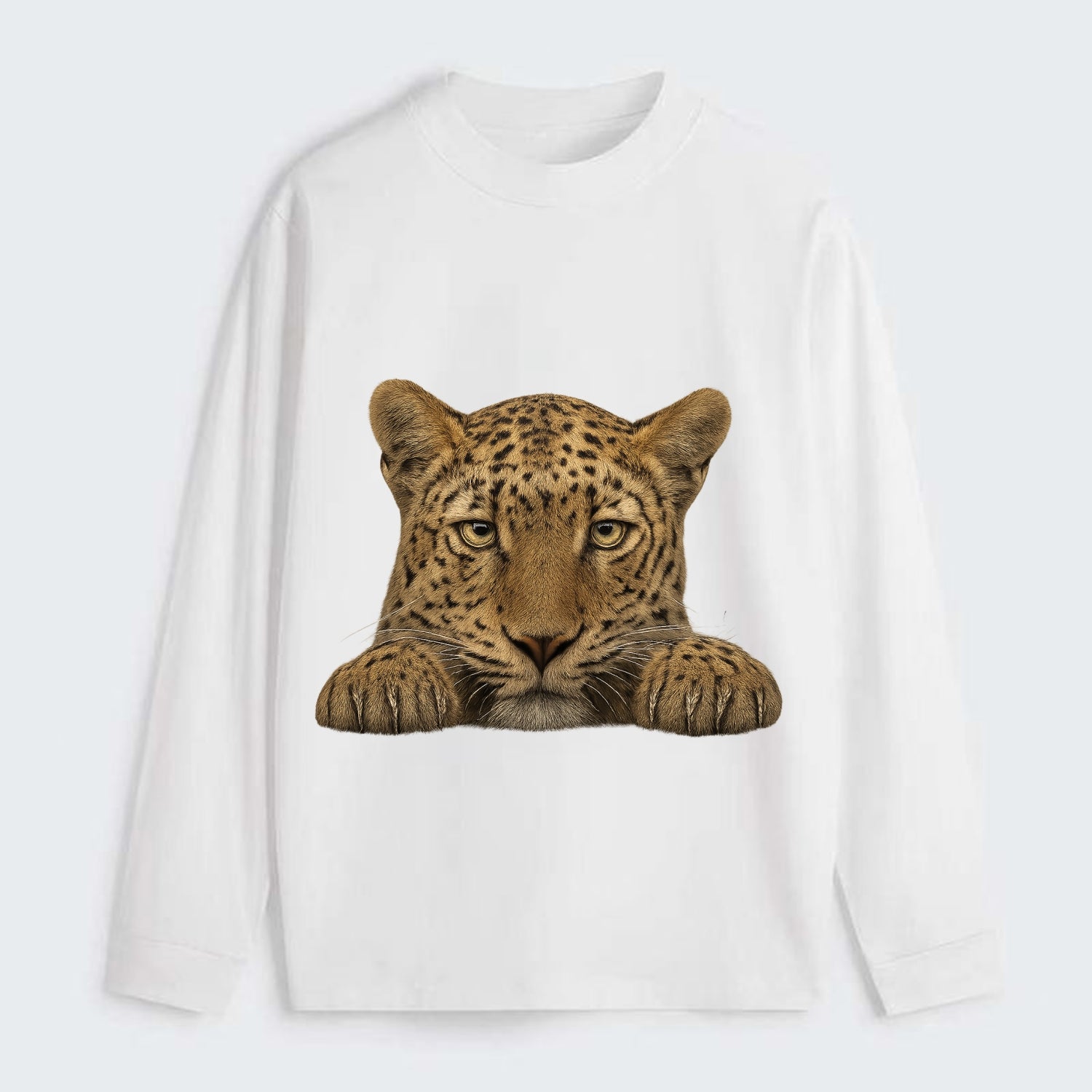 Leopard  - Classic Long Sleeve Shirt - White
