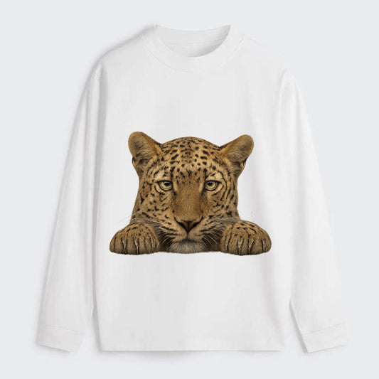 Leopard  - Classic Long Sleeve Shirt - White