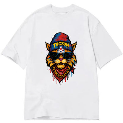 Tucson Wildcat wearing Arizona beanie with A patch - Classic T-shirt - White