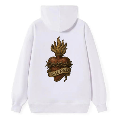 Sacred Heart  - Classic Pullover Hoodie - White