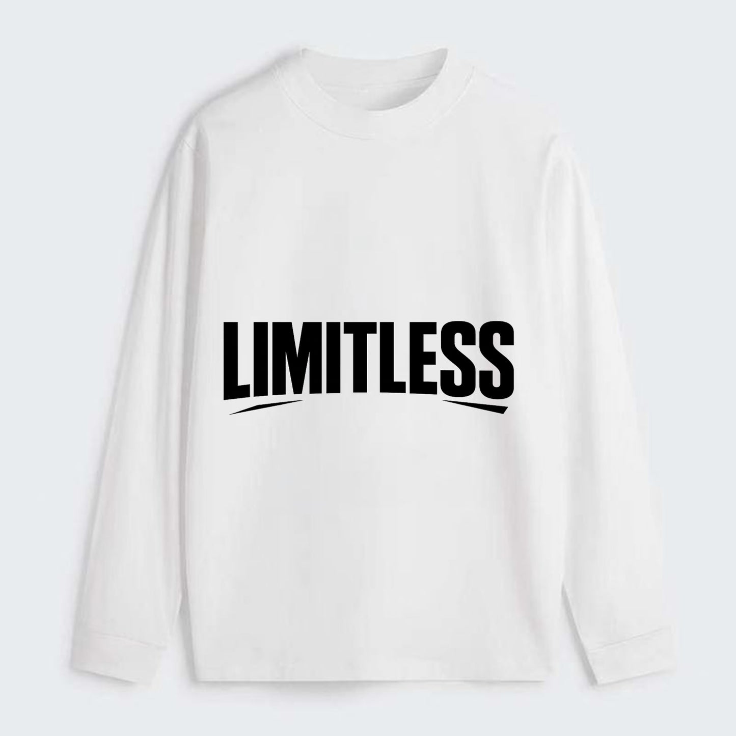 Bold typography design - "LIMITLESS" - no boundaries, infinite potential - Classic Long Sleeve Shirt - White