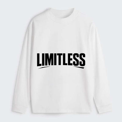 Bold typography design - "LIMITLESS" - no boundaries, infinite potential - Classic Long Sleeve Shirt - White