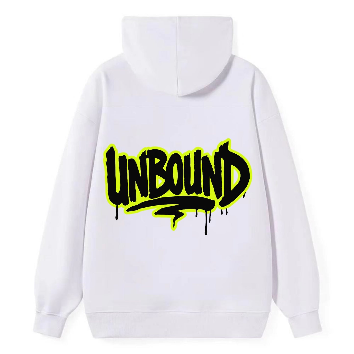 Bold typography design - "UNBOUND" - without limits, free from constraints - Classic Pullover Hoodie - White