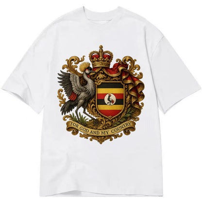 Uganda Crested Crane Emblem  - Classic T-shirt - White