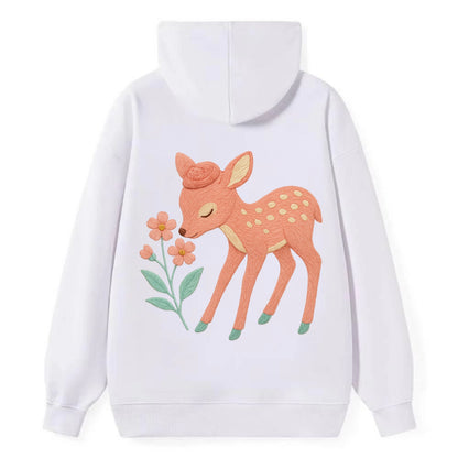 Coral Fawn - Classic Pullover Hoodie - White