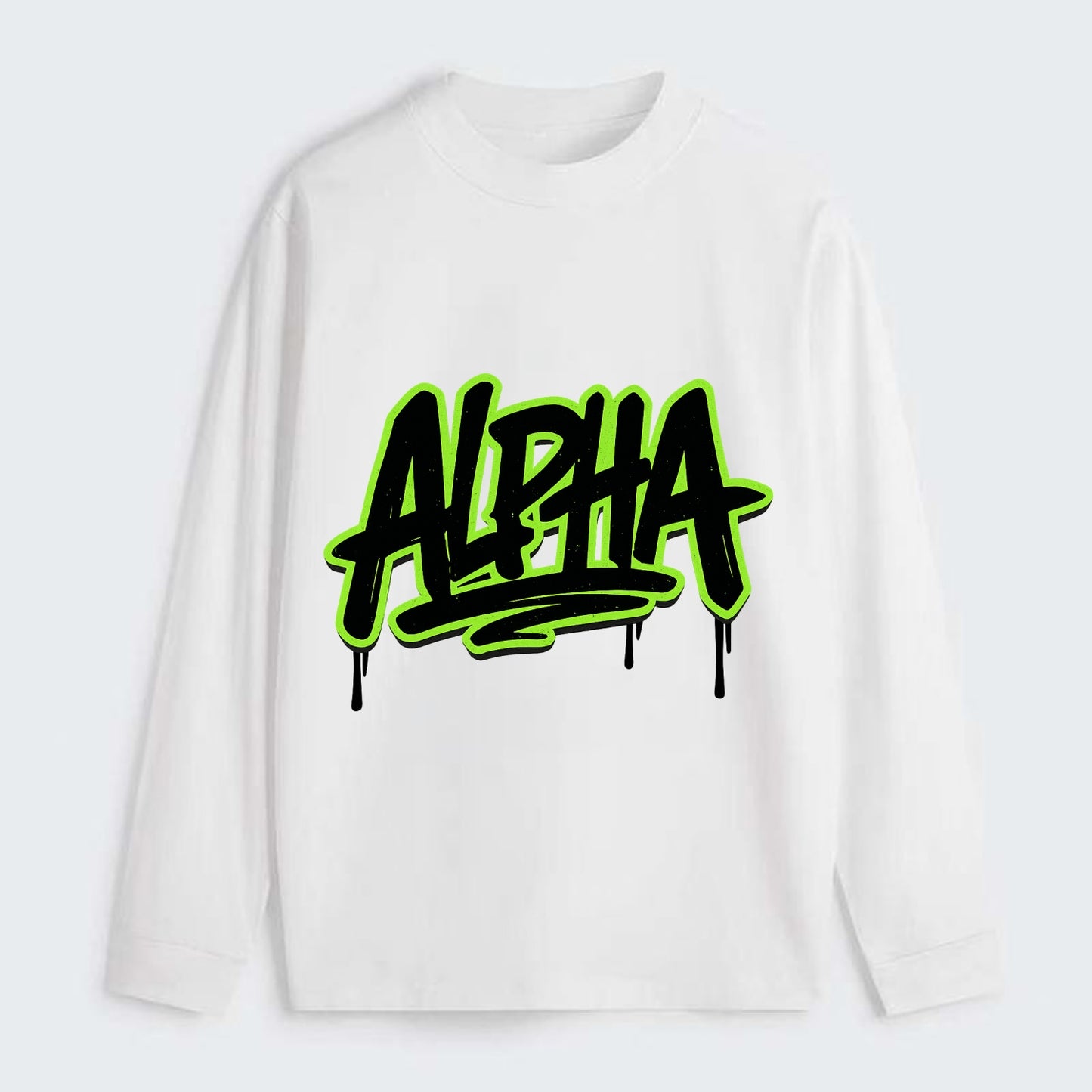 Bold typography design - "ALPHA" - leader of the pack - Classic Long Sleeve Shirt - White