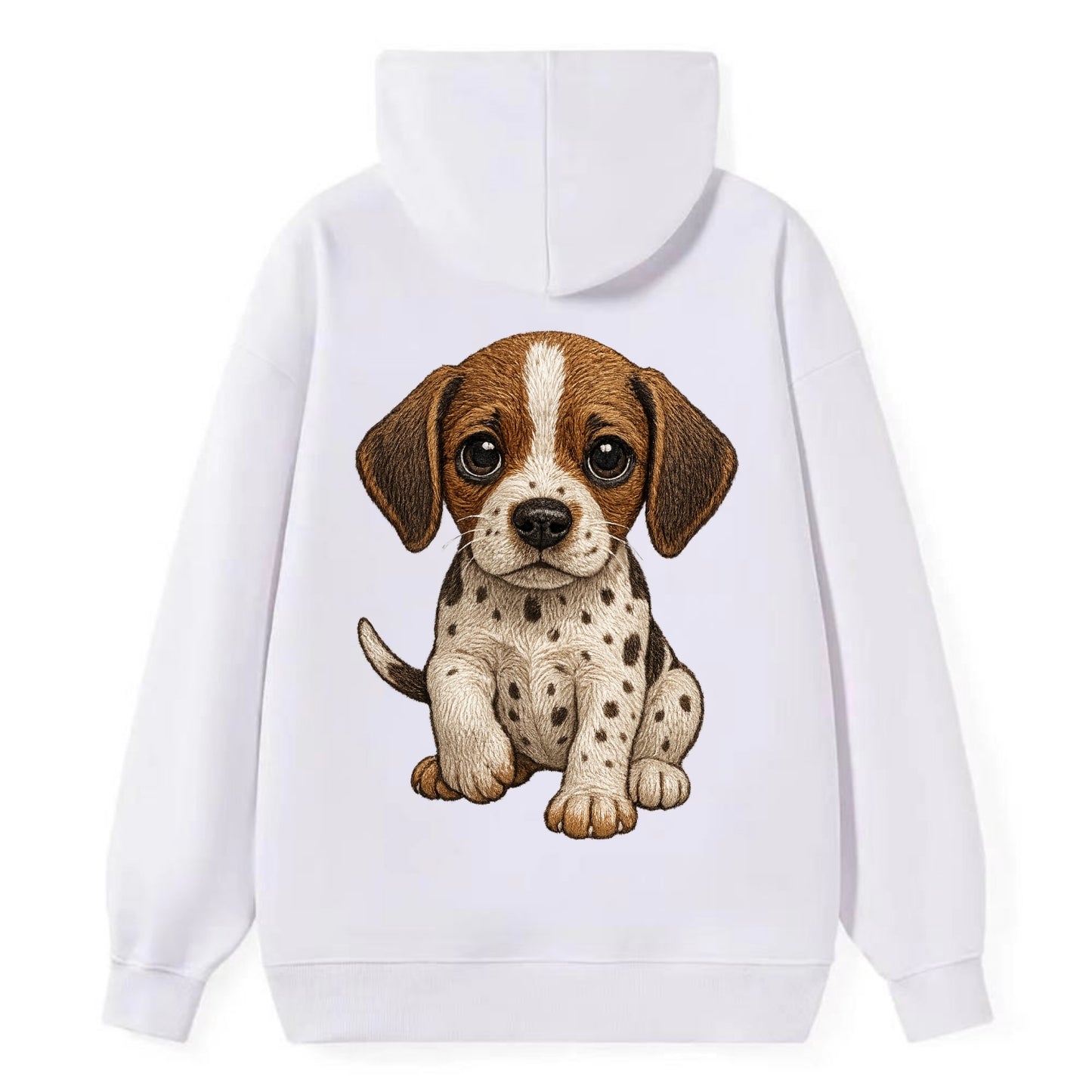 Baby Pointer Puppy - spotted coat, noble stance, alert eyes, - Classic Pullover Hoodie - White