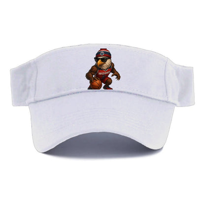 DC Eagle wearing Wizards red white and blue beanie with monument patch and wayfarer - Visor - White