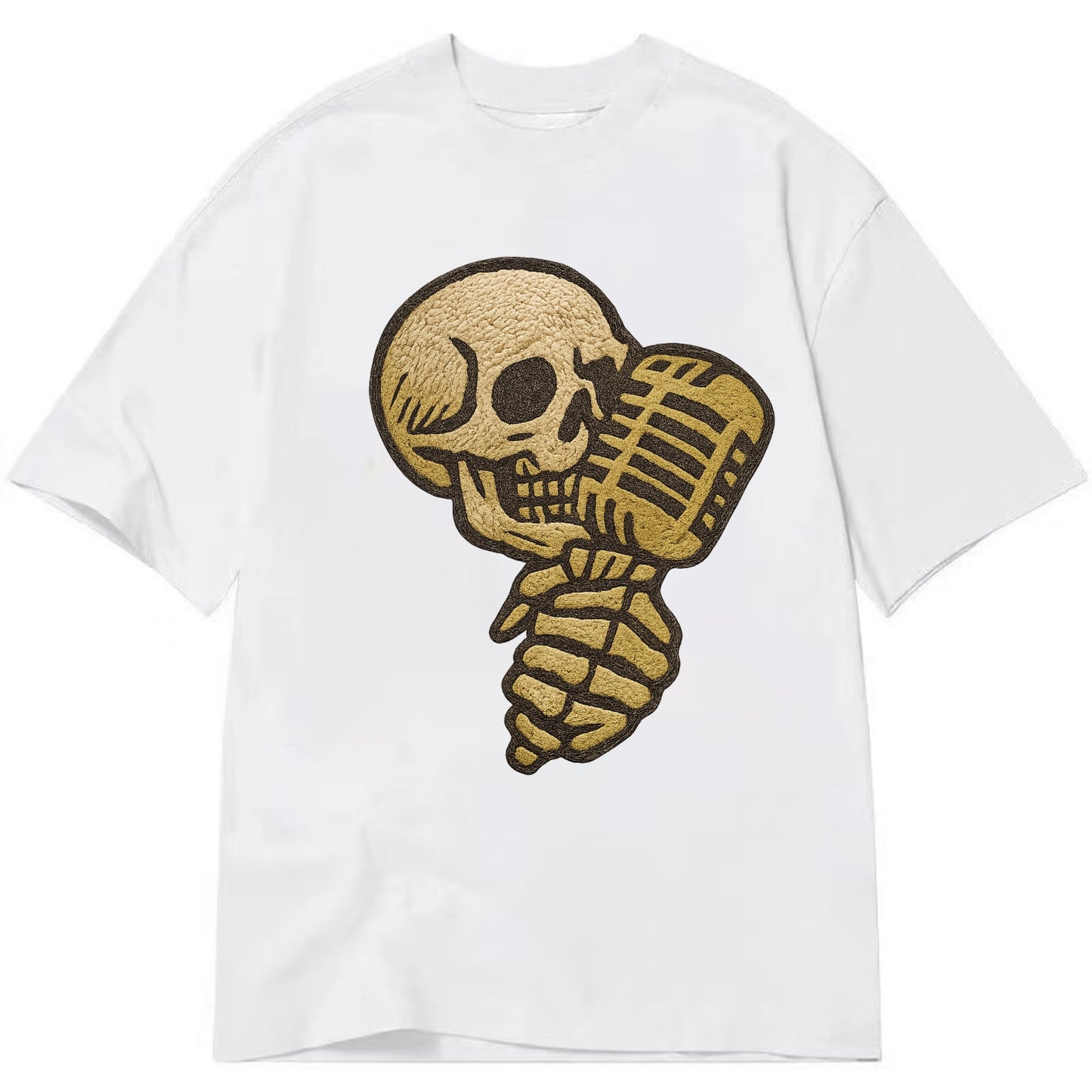 Skull Microphone  - Classic T-shirt - White