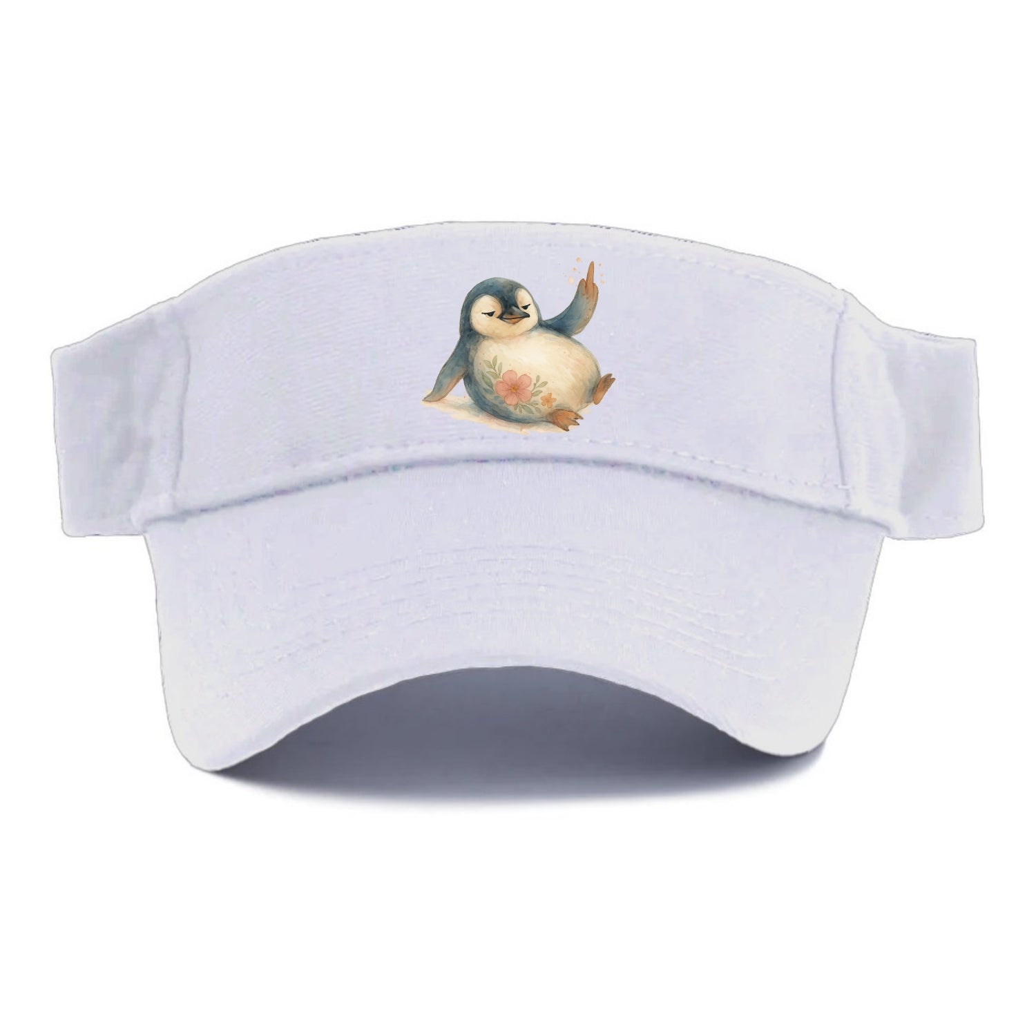 chubby penguin sliding on belly, one flipper up giving attitude - Visor - White