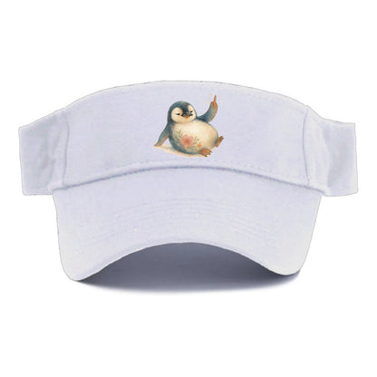 chubby penguin sliding on belly, one flipper up giving attitude - Visor - White