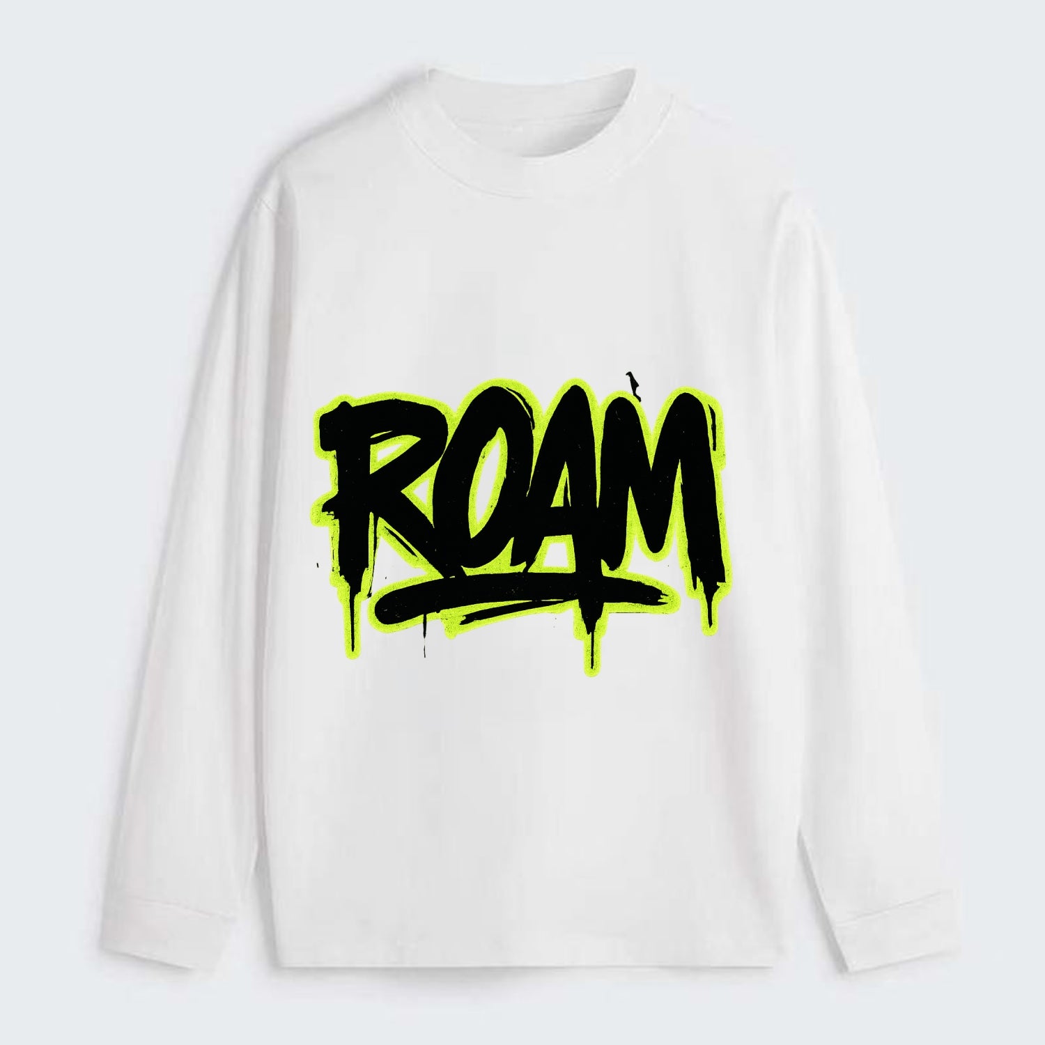 Bold typography design - "ROAM" - wander freely, no destination needed - Classic Long Sleeve Shirt - White