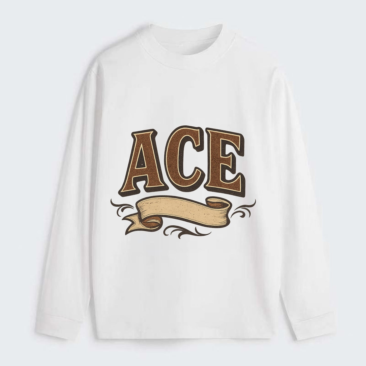 Bold typography design - "ACE" - expert, the best at something - Classic Long Sleeve Shirt - White