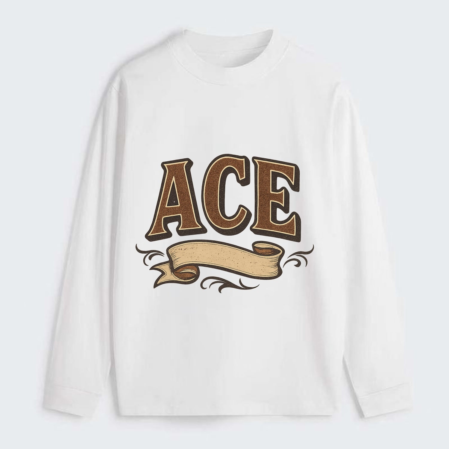 Bold typography design - "ACE" - expert, the best at something - Classic Long Sleeve Shirt - White