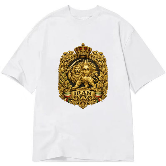 Iran Lion Sun Badge - Classic T-shirt - White