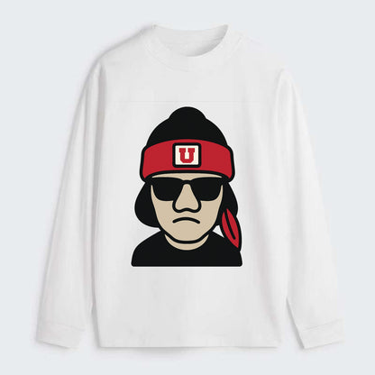 Salt Lake Ute wearing Utah beanie with U patch - Classic Long Sleeve Shirt - White