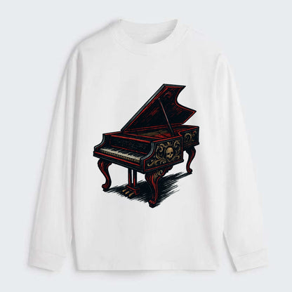 Harpsichord with baroque decorative styling - Classic Long Sleeve Shirt - White
