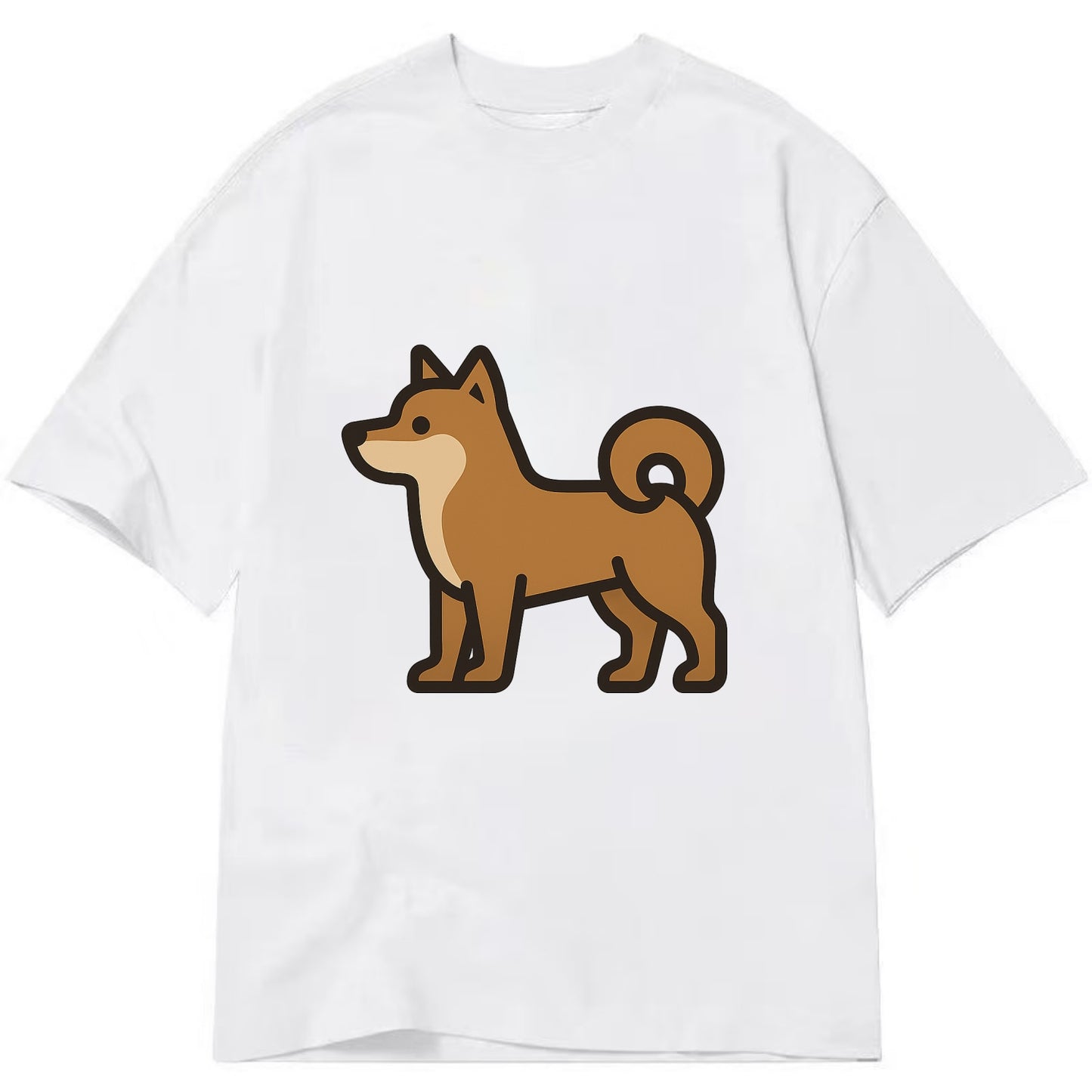 Shiba Inu - Red sesame flat side profile - Classic T-shirt - White