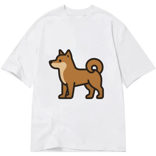 Shiba Inu - Red sesame flat side profile - Classic T-shirt - White