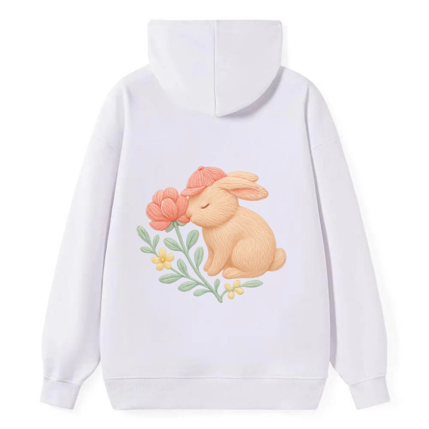 Peach Bunny - Classic Pullover Hoodie - White