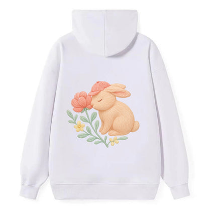 Peach Bunny - Classic Pullover Hoodie - White