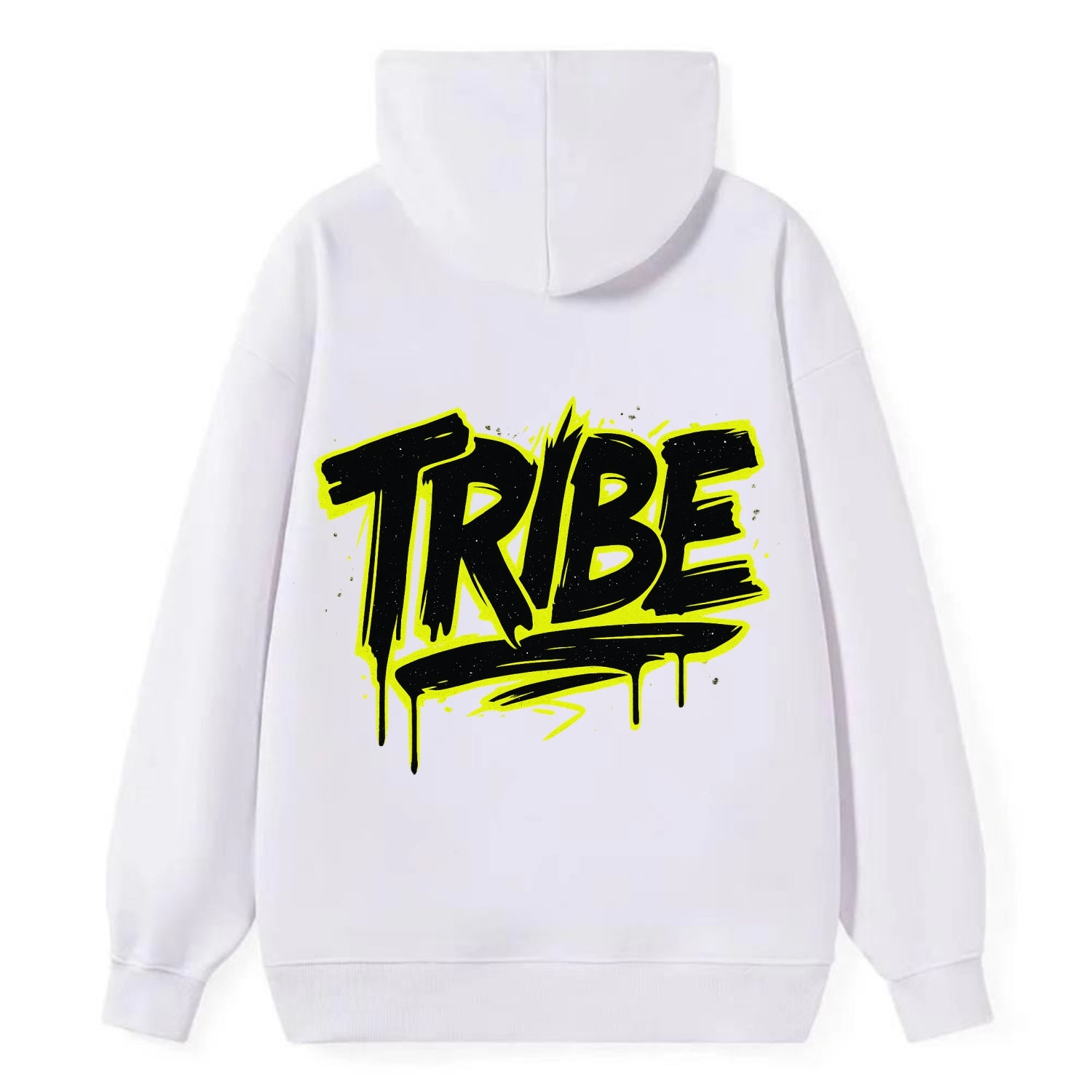 Bold typography design - "TRIBE" - your community, your group - Classic Pullover Hoodie - White