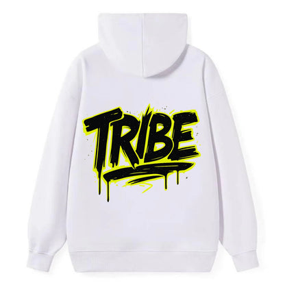Bold typography design - "TRIBE" - your community, your group - Classic Pullover Hoodie - White