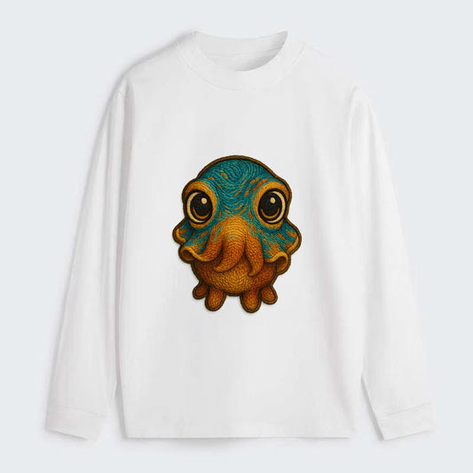 Baby Cuttlefish - color-changing skin, W-shaped pupil, front-facing, - Classic Long Sleeve Shirt - White