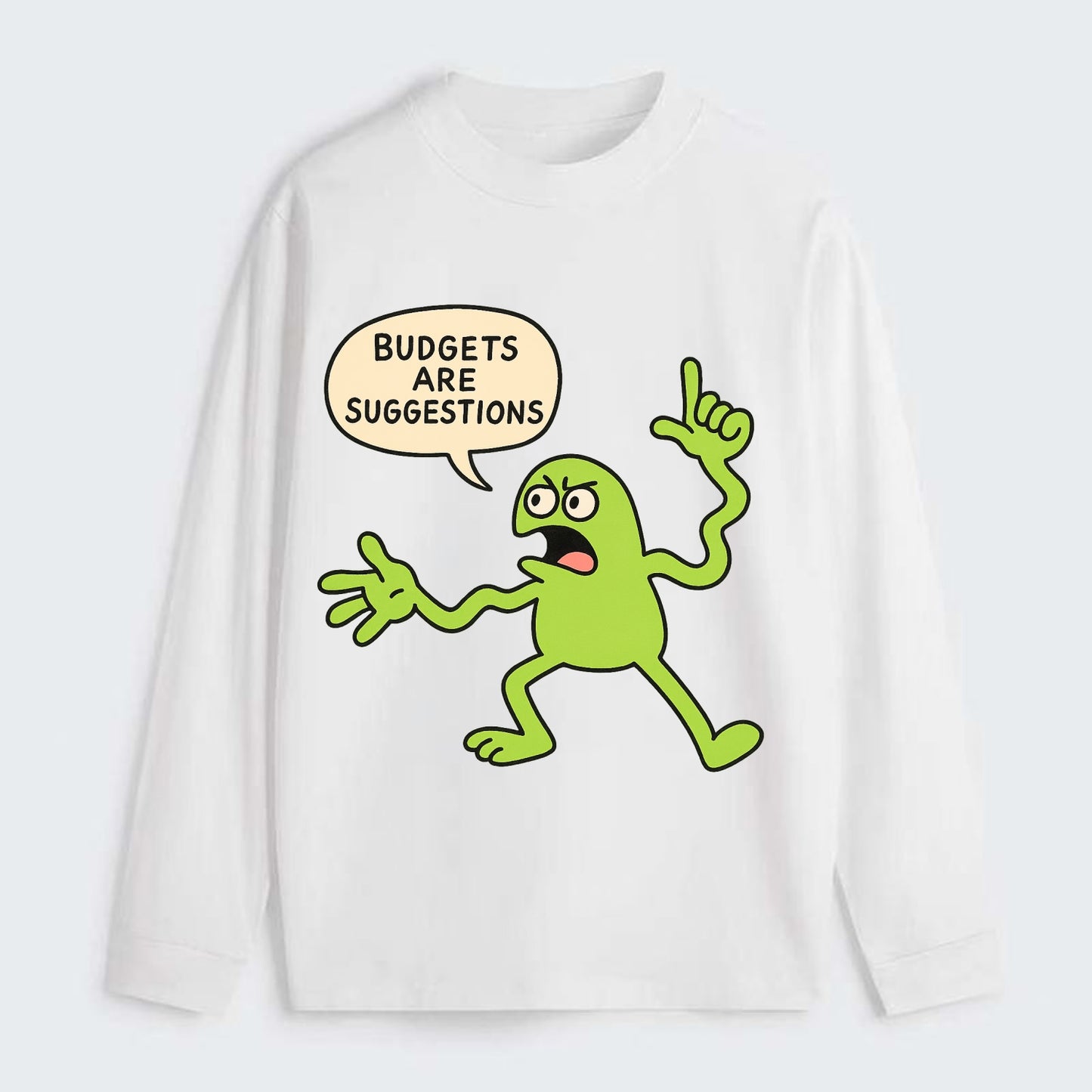 BUDGETS ARE SUGGESTIONS | Rebellious calculator - Classic Long Sleeve Shirt - White