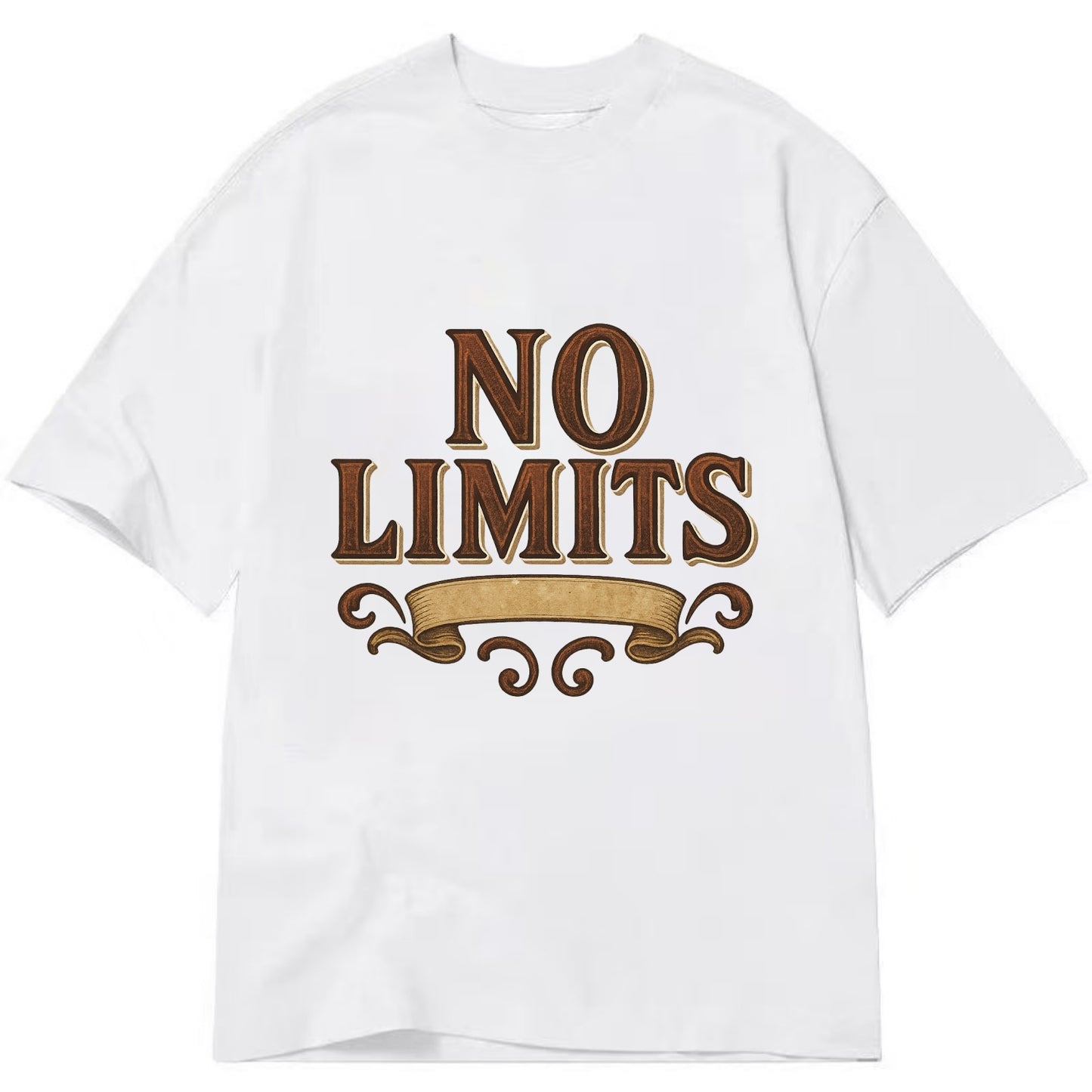 Bold typography design - "NO LIMITS" - boundless potential - Classic T-shirt - White