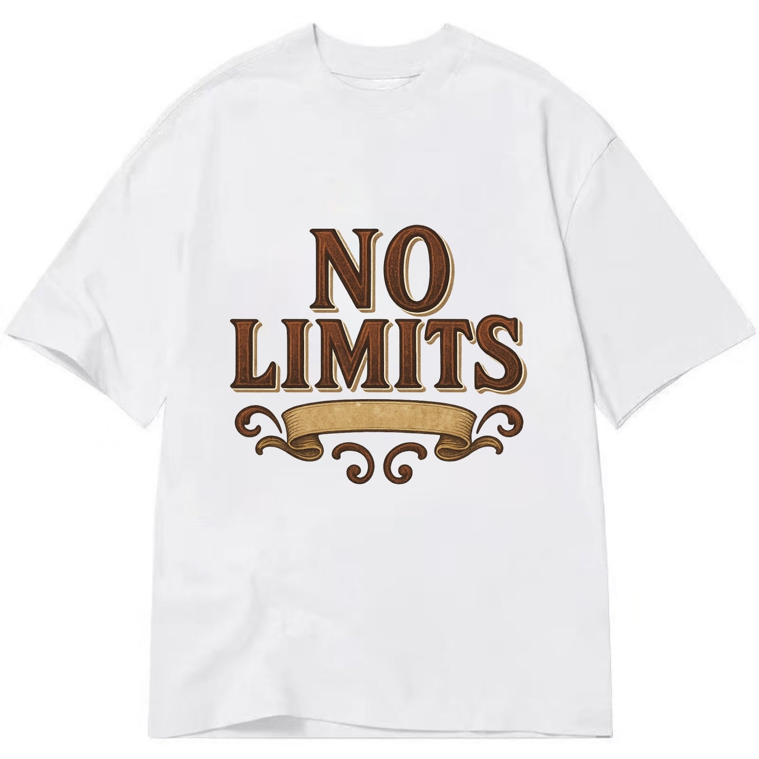 Bold typography design - "NO LIMITS" - boundless potential - Classic T-shirt - White