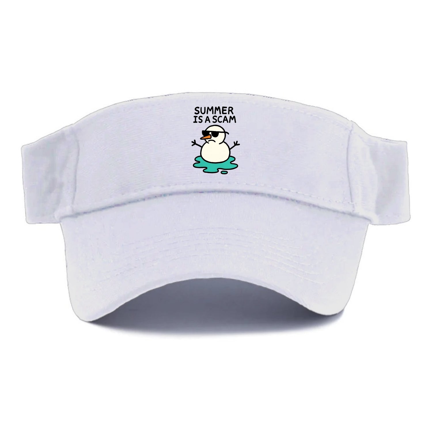 SUMMER IS A SCAM | Melting snowman in sunglasses - Visor - White