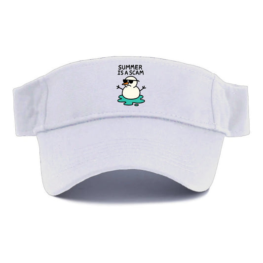 SUMMER IS A SCAM | Melting snowman in sunglasses - Visor - White