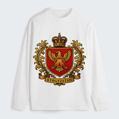 Kyrgyzstan Heritage Badge - Classic Long Sleeve Shirt - White