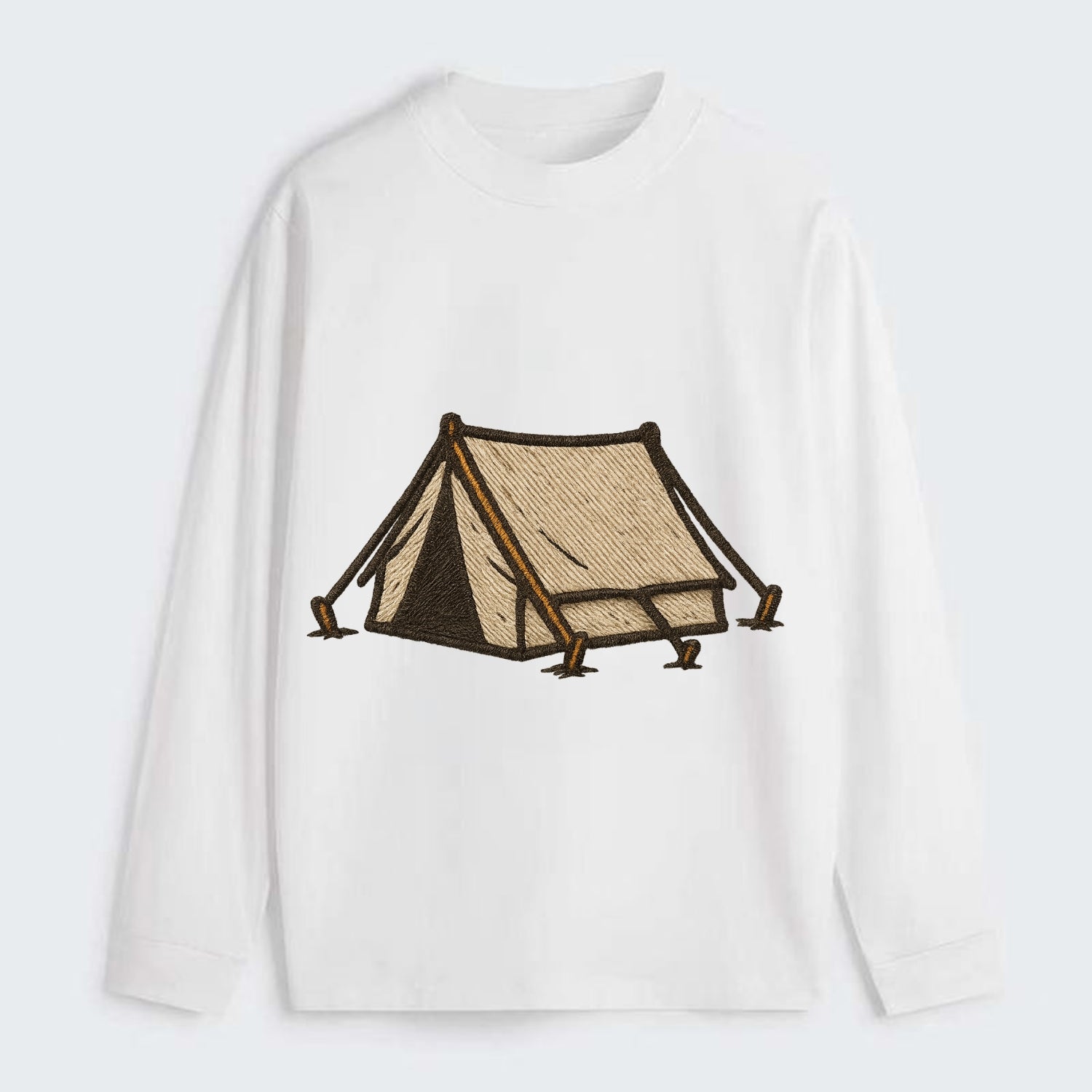 Camping Tent  - Classic Long Sleeve Shirt - White