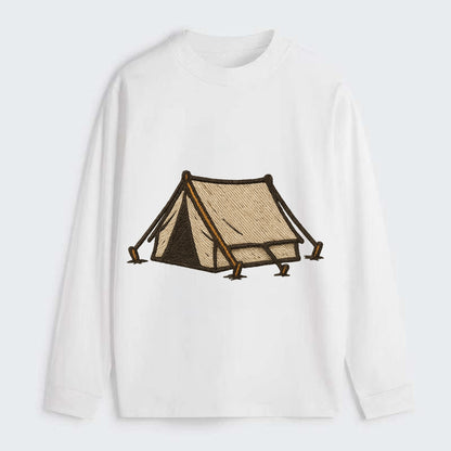 Camping Tent  - Classic Long Sleeve Shirt - White
