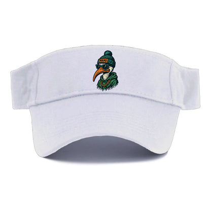 Coral Gables Ibis wearing Miami beanie with U patch - Visor - White